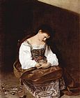 Unknown Penitent Magdalene By Caravaggio painting
